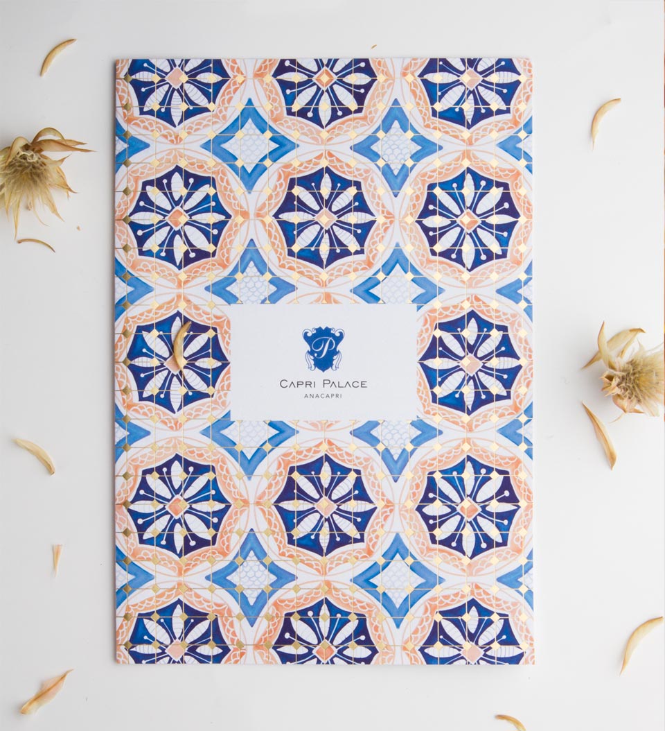 15:03 design, Ksenia Smirnova, Capri Palace corporate brochure, pattern design