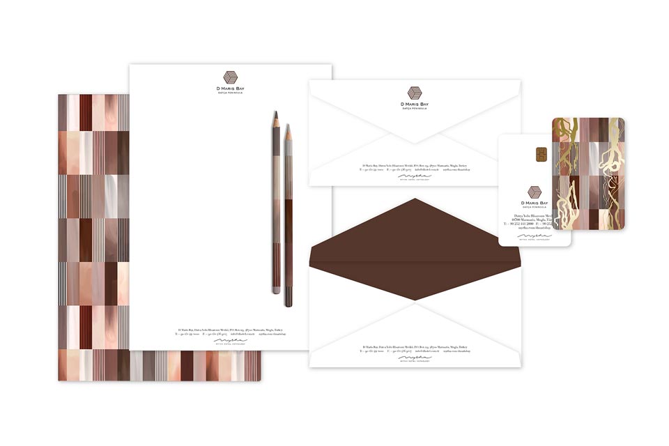 15:03 design, Ksenia Smirnova, Stationery design for D Maris Bay in Turkey, a part of Mytha Hotel Anthology, a chain of luxury hotels in the Mediterranean Sea