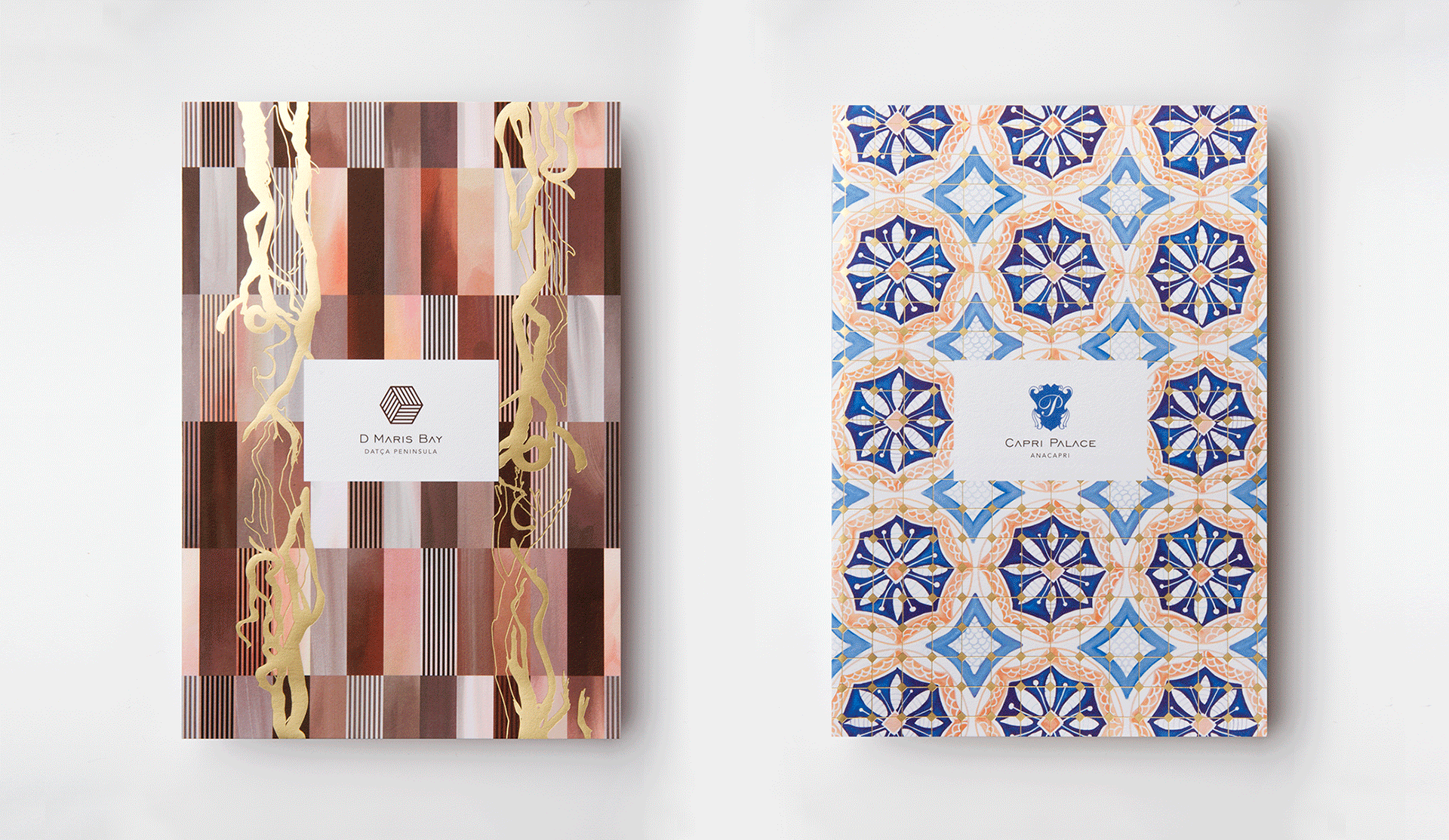 15:03 design, Ksenia Smirnova, Branding and visual identity for Mytha Hotel Anthology, a chain of luxury hotels in the Mediterranean Sea. Set of brochures, pattern design