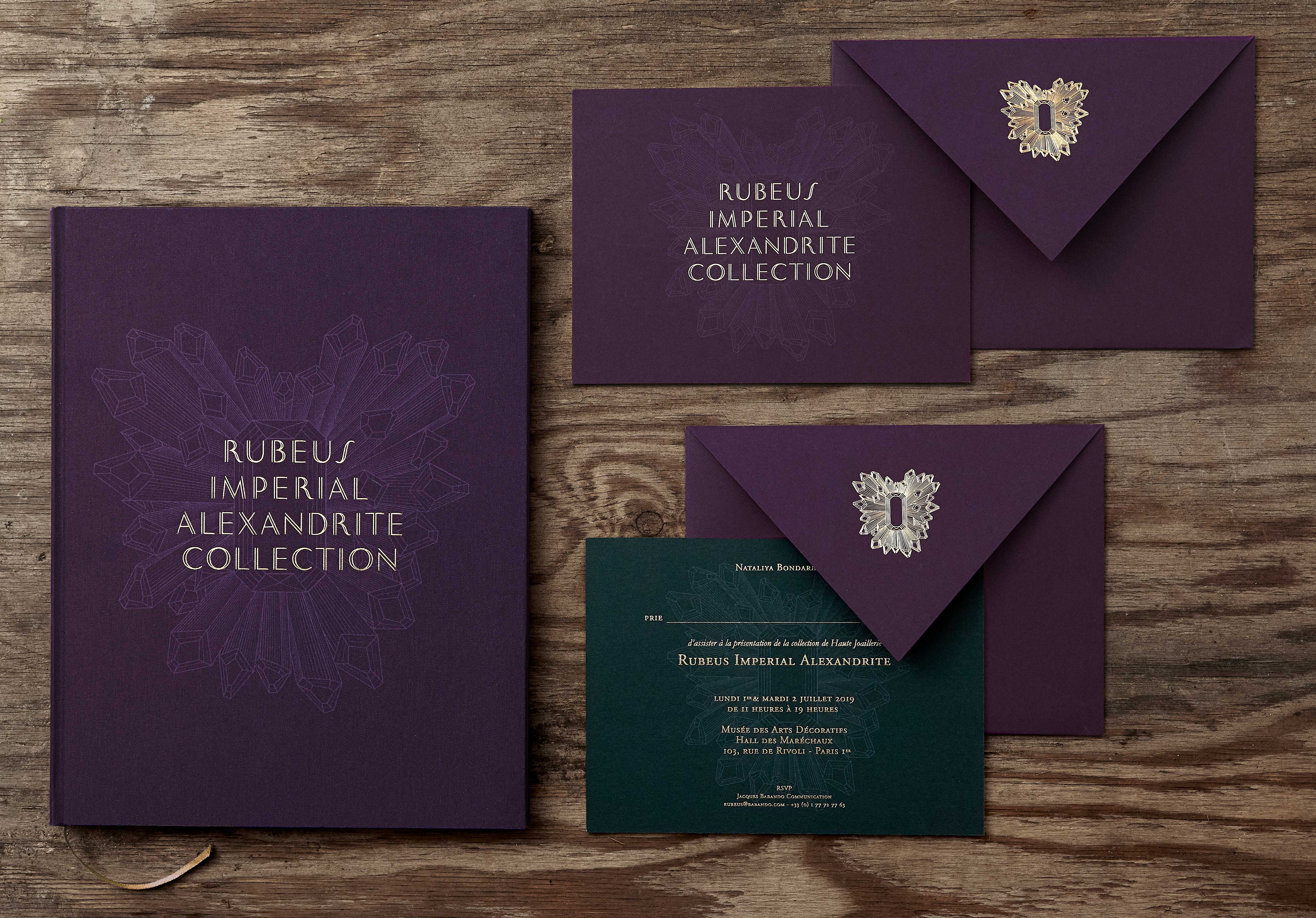 Branding and corporate identity for Rubeus Imperial Alexandrite Collection, Rubeus Milano, Ksenia Smirnova, 1503 Design