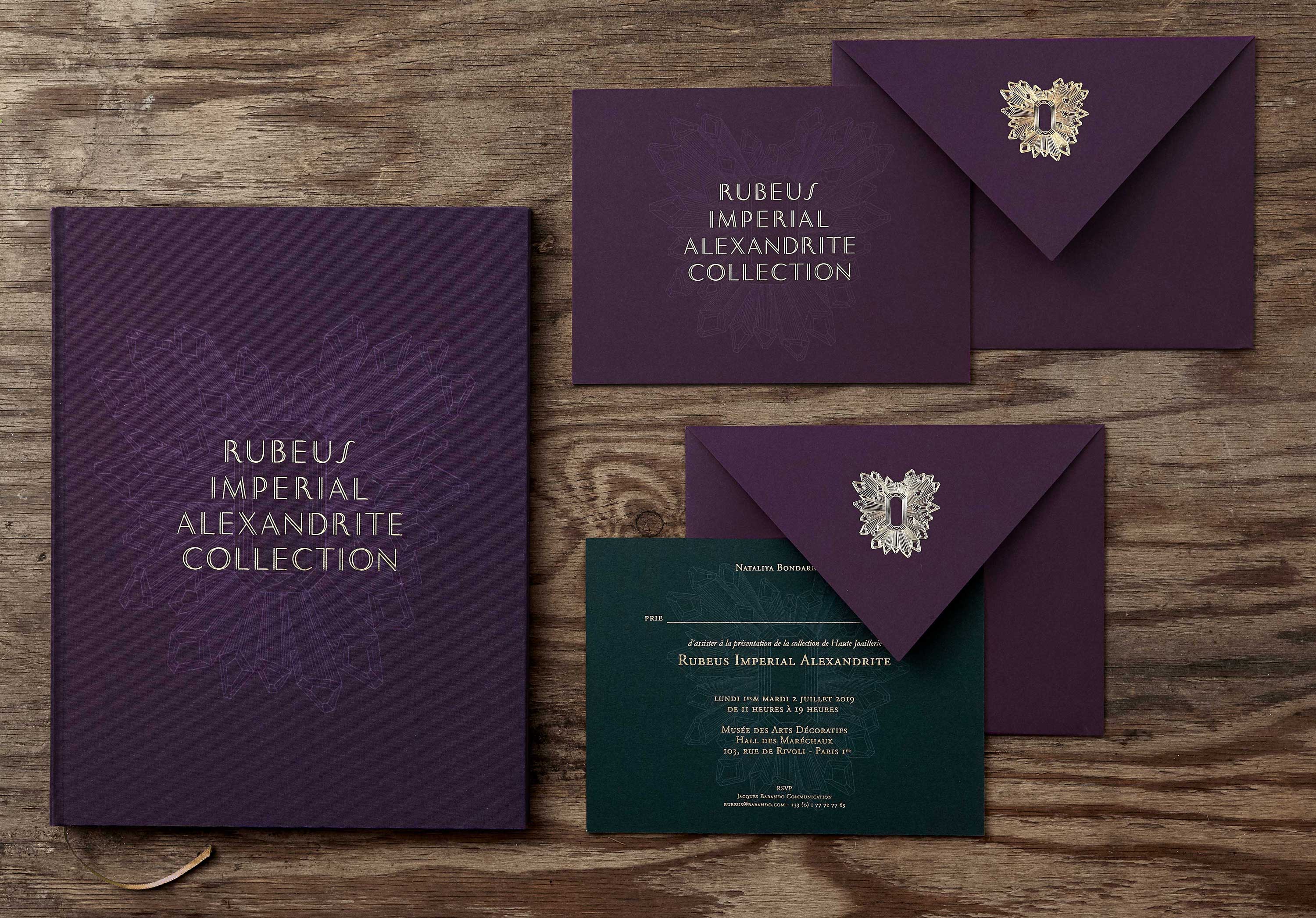 Branding and corporate identity for Rubeus Imperial Alexandrite Collection, Rubeus Milano, Ksenia Smirnova, 1503 Design