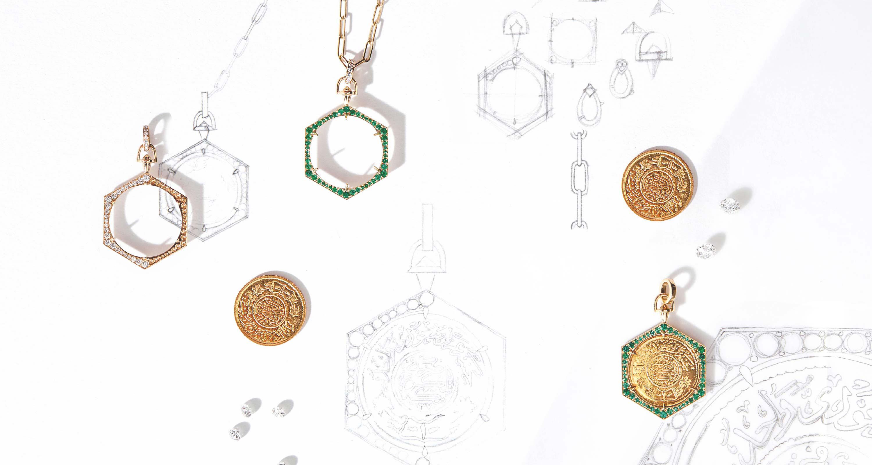 Jewellery Illustrations - Crafting Visual Identity, pencil sketches